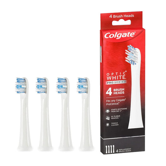 Colgate Optic White Pro Series 4 Replacement Brush Heads fit any Colgate Pro Clinical Electric Toothbrush