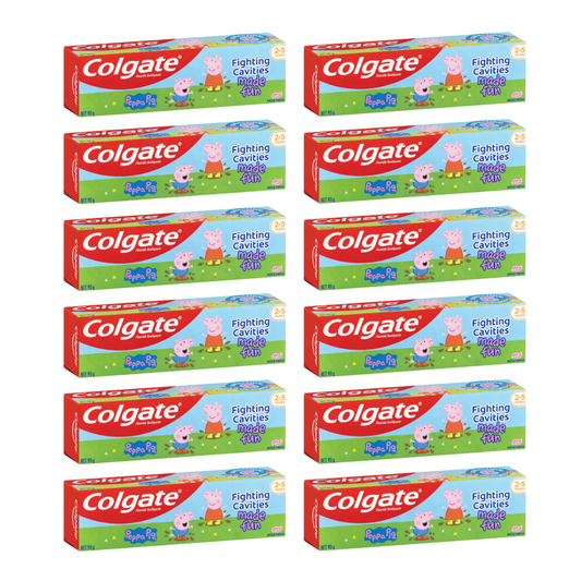12 x Colgate Peppa Pig Toothpaste Mint Gel Kids 2-5 years 80g