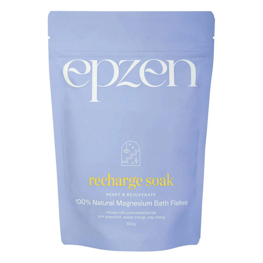 Epzen Recharge Soak Reset & Rejuvenate 100% Natural Magnesium Bath Flakes 500g
