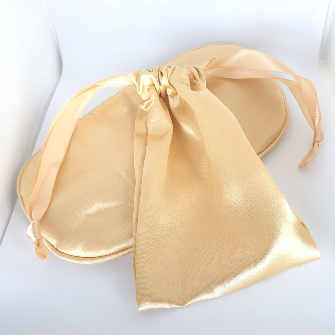 Quality Eye Sleep Mask Gold - with Pouch