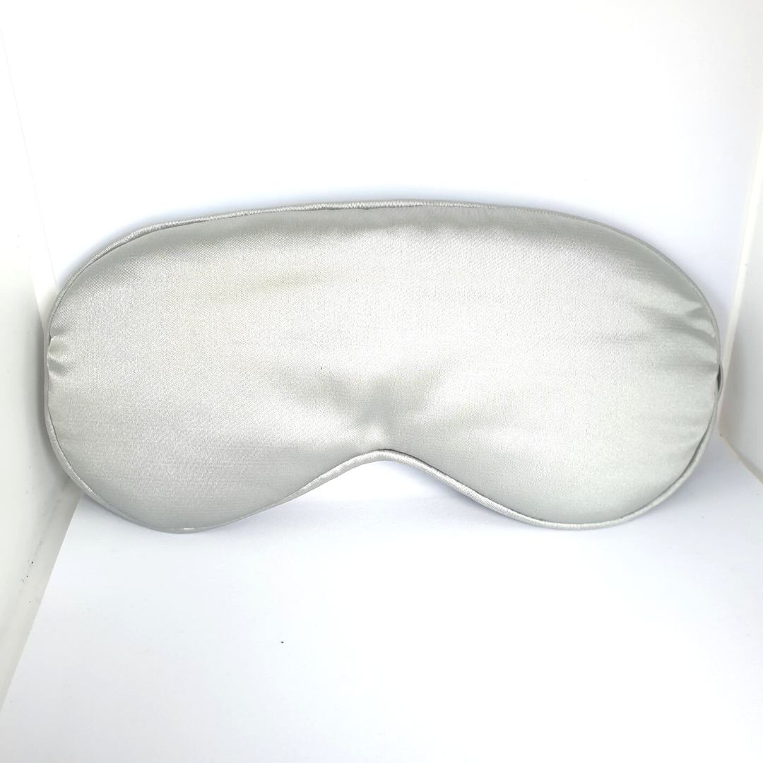 Quality Eye Sleep Mask Silver - with Pouch