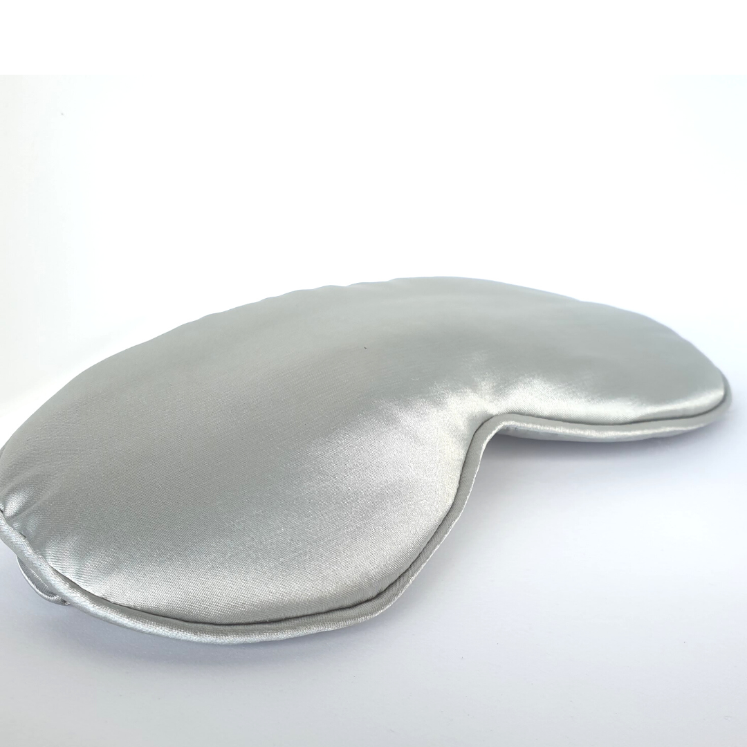 Quality Eye Sleep Mask Silver - with Pouch