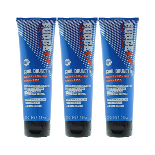 3 x Fudge Blue Toning Shampoo Cool Brunette 250mL