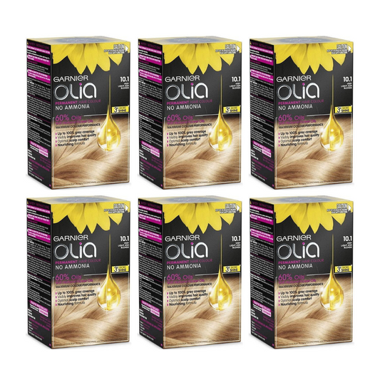 6 x Garnier Olia Bold Permanent Hair Colour 10.1 Very Light Ash Blonde