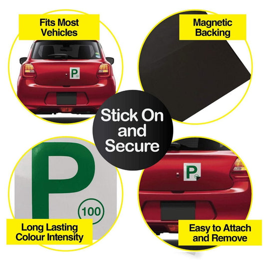 2pk Magnetic Car Plates - Green P Plate