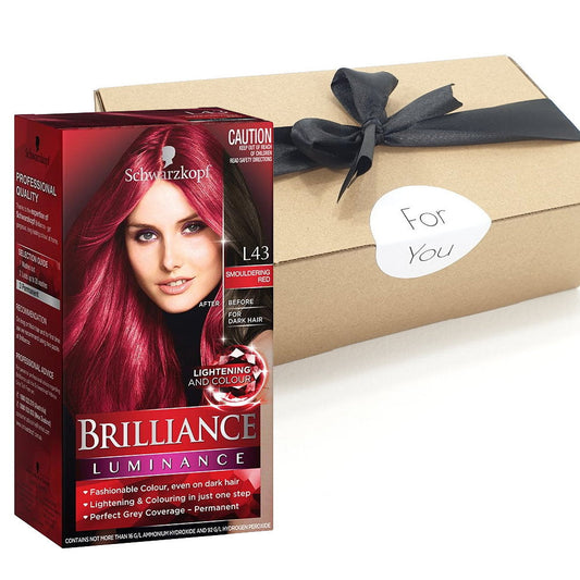 Gift Box Schwarzkopf Brilliance Luminance Hair Colour L43 Smouldering Red - Makeup Warehouse Australia 