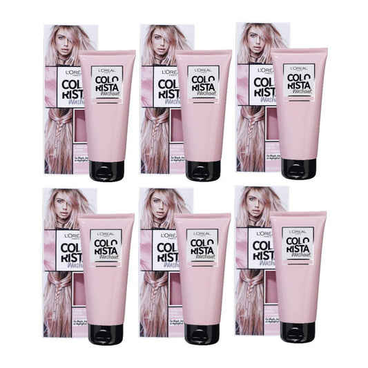 6 x LOreal Colorista Semi-Permanent Hair Colour Washout - Pink