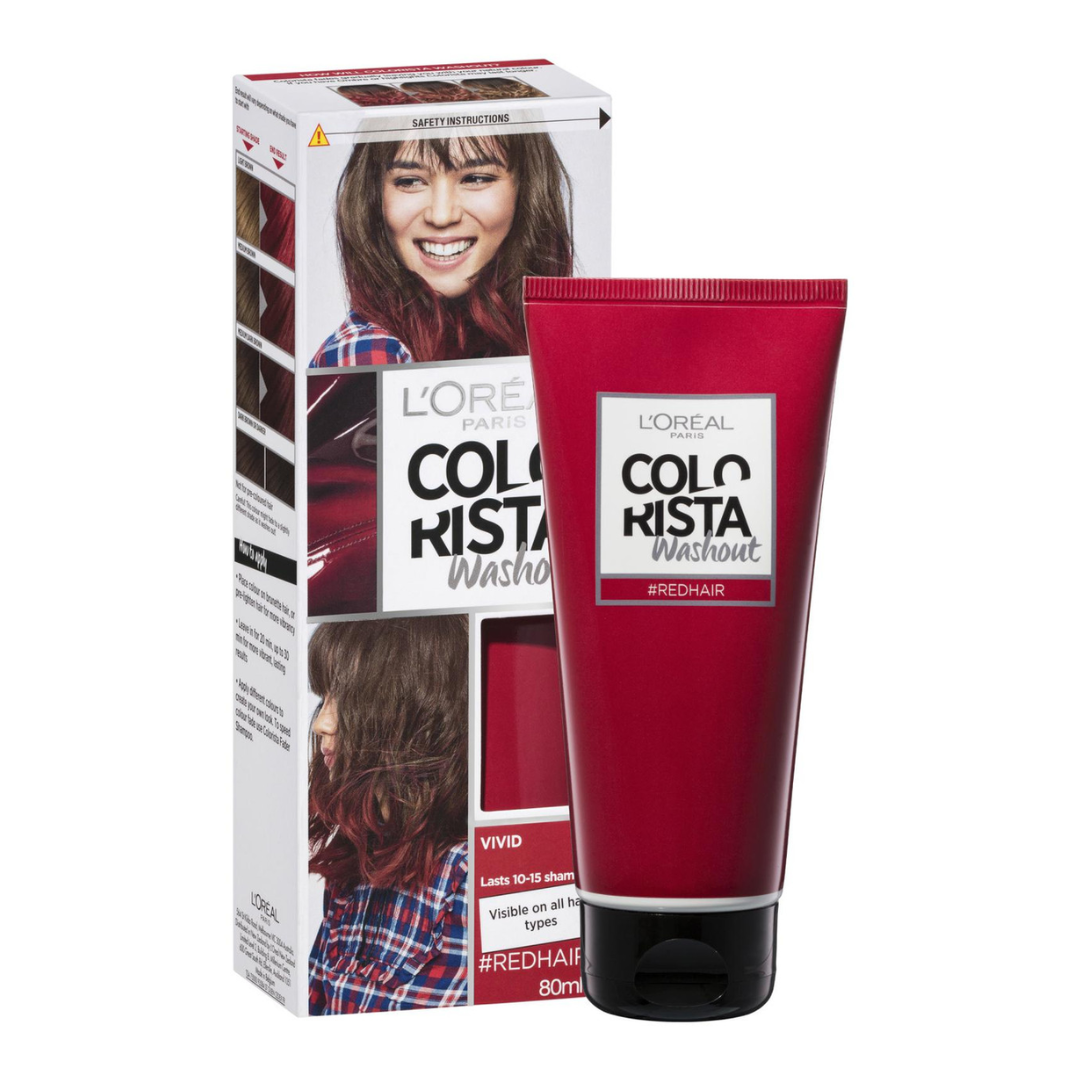 LOreal Colorista Semi-Permanent Hair Colour Washout 80mL Red Hair ...