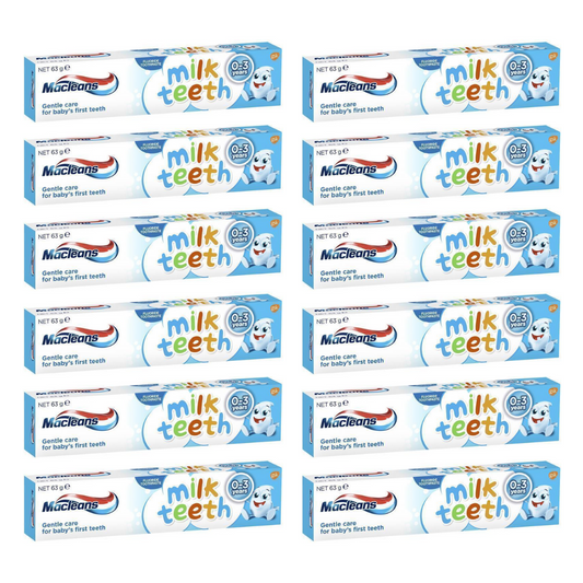 12 x Macleans Milk Teeth Toothpaste 63g  0-3 years