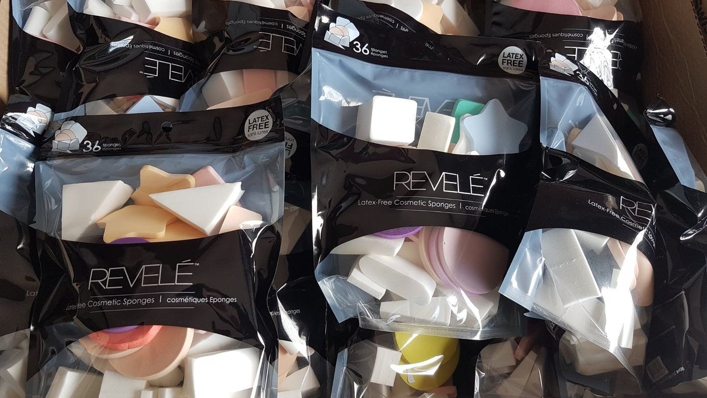 REVELE 36 Pcs Latex FREE Makeup Sponges for Foundation Cream and Powder