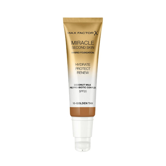 Max Factor Miracle Second Skin Hybrid Foundation SPF20 30mL - 10 Golden Tan
