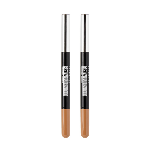 2 x Maybelline Brow Natural Duo Define & Fill Duo Light Brown (Carded)