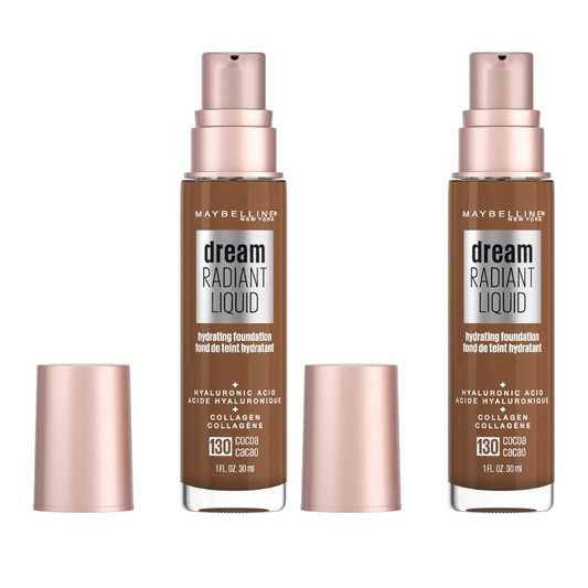 2 x Maybelline Dream Radiant Liquid Foundation 30ml 130 Cocoa