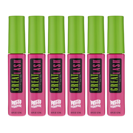 6 x Maybelline Great Lash Waterproof Mascara 112 Brownish Black