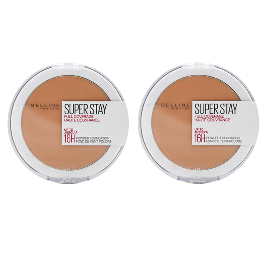 2 x Maybelline Superstay Full Coverage Powder Foundation 9g 48 Sun Beige