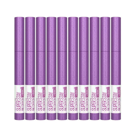Maybelline Purple Lipstick - Makeup Warehouse - 10 x Maybelline Superstay Ink Crayon Shimmer Lip Crayon 170 Throw a Party