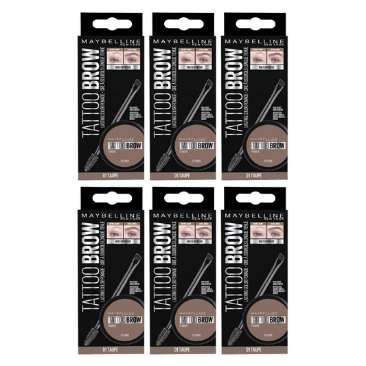 6 x Maybelline Tattoo Brow Pomade 01 Taupe