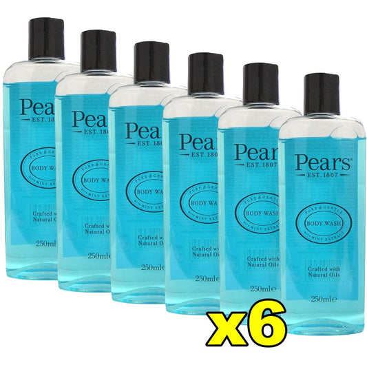 6x Pears Body Wash Soap Free Pure & Gentle Shower Gel Mini Extract 250mL