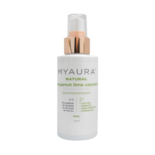 Myaura Antiperspirant Spray Natural Bergamot Lime Coconut 125ml