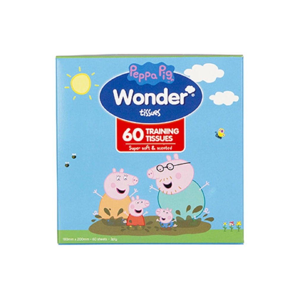 5 x Peppa Pig Wonder Training Tissues 3ply 60pack 180mm x 200mm