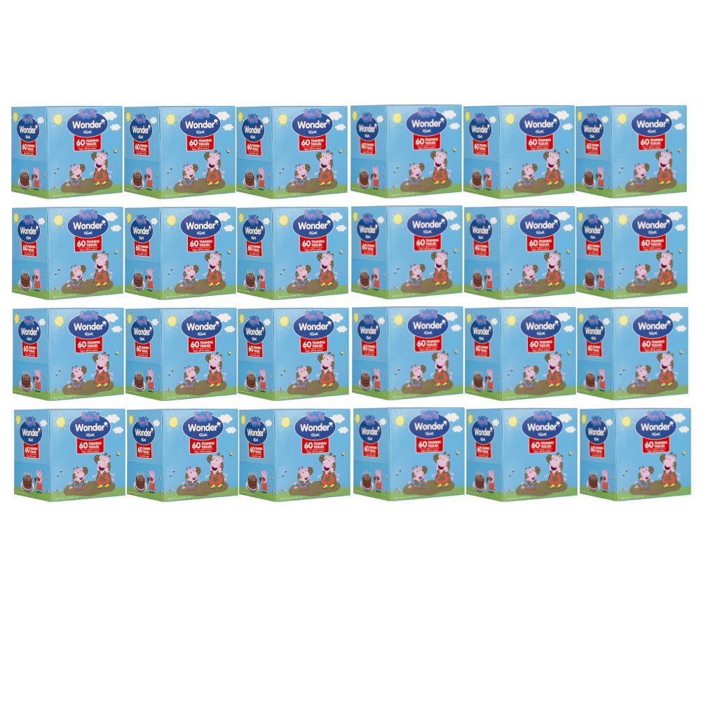 24 x Peppa Pig Wonder Training Tissues 3ply 60pack 180mm x 200mm