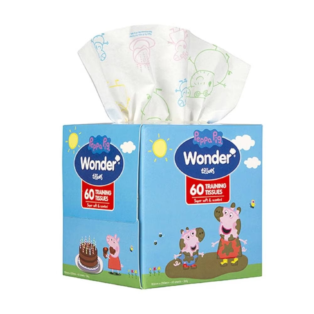 24 x Peppa Pig Wonder Training Tissues 3ply 60pack 180mm x 200mm