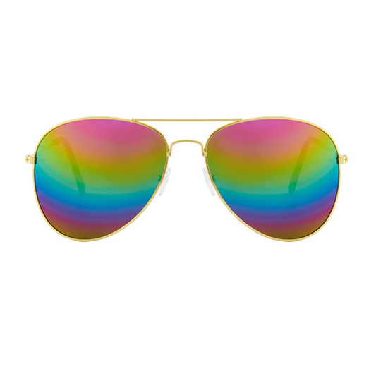 Rosy Lane Retro Aviator Sunglasses Gold Frame - Multi Lens