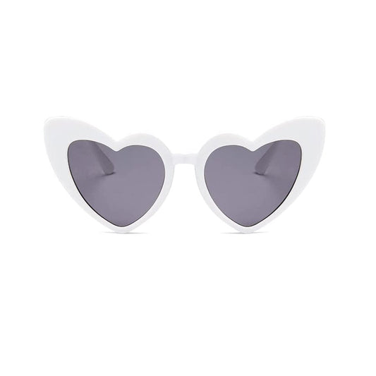 Rosy Lane Retro Heart Sunglasses White