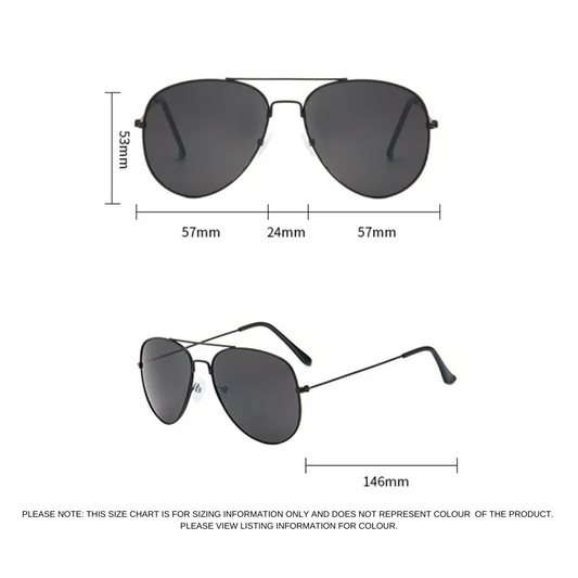 Rosy Lane Retro Aviator Sunglasses Gunmetal Frame - Black Lens