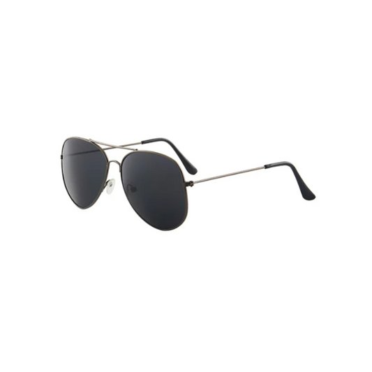 Rosy Lane Retro Aviator Sunglasses Gunmetal Frame - Black Lens