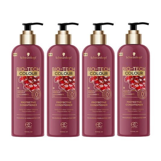 4 x Schwarzkopf Extra Care BioTech Conditioner Colour + Colour Locking Minerals Pomegrante Oil 500ml