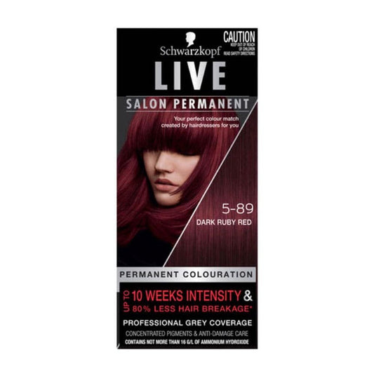 Schwarzkopf LIVE Salon Permanent Hair Colour 5-89 Dark Ruby Red