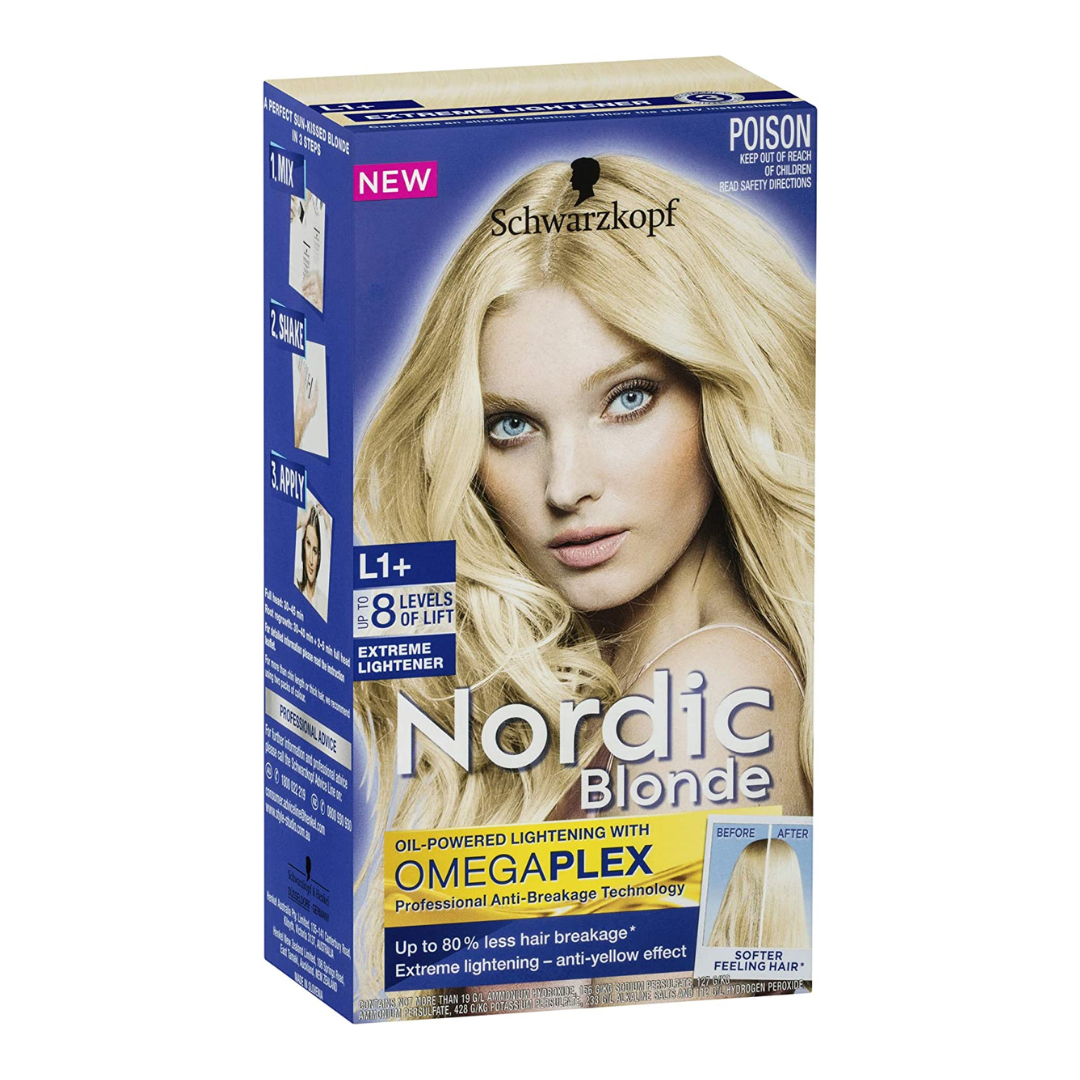 6 x Schwarzkopf Nordic Blonde Hair Colour L1+ Extreme Lightener - up to 8 levels of lift