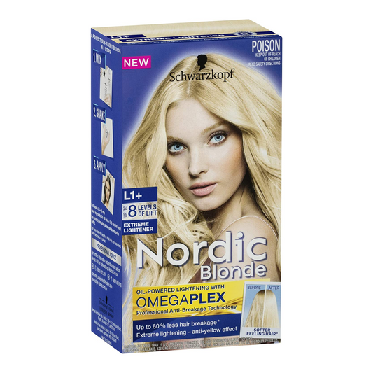 3 x Schwarzkopf Nordic Blonde Hair Colour L1+ Extreme Lightener - up to 8 levels of lift