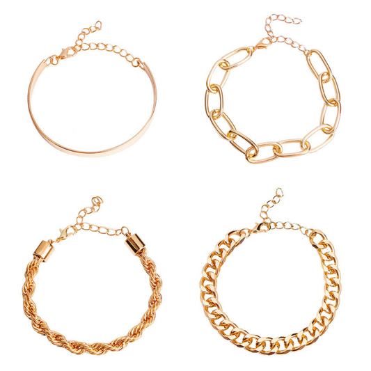 Rosy Lane Set of 4 Chain Bracelet - Gold