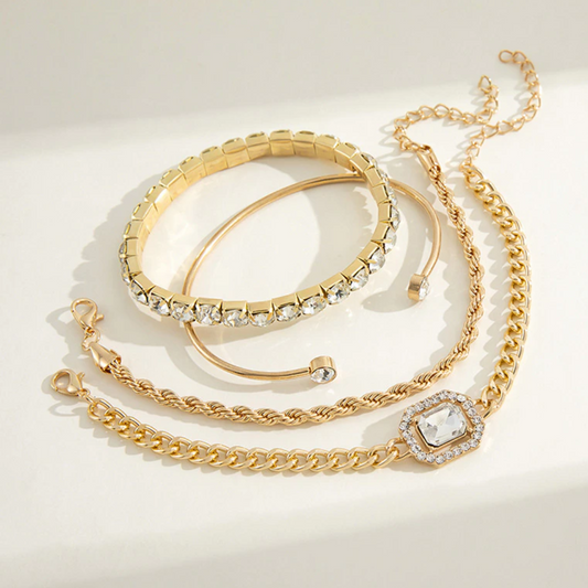 Rosy Lane Set of 4 Gold Chain Bracelets