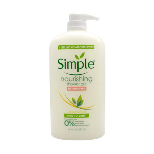 Simple Nourishing Shower Gel for Sensitive Skin with Chamomile Oil 1L
