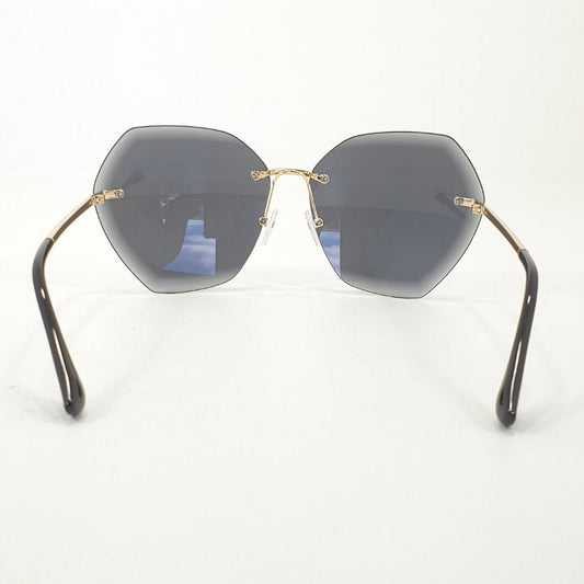Rosy Lane Vintage Rimless Pilot Sunglasses Gold Frame Light Grey
