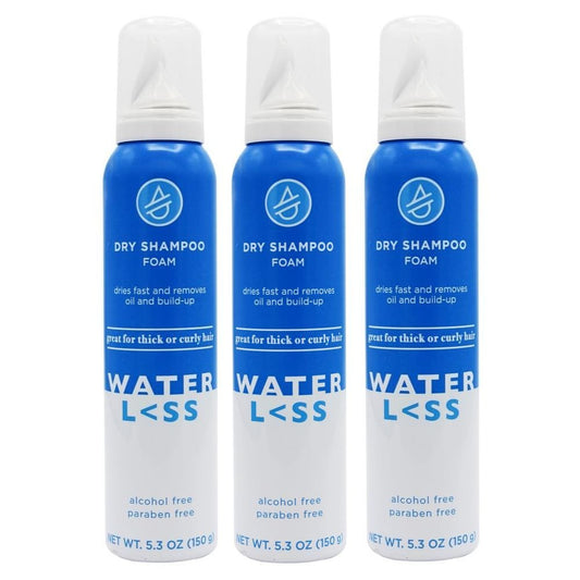 3 x Water Less Dry Shampoo Foam for Thick or Curly Hair 150g