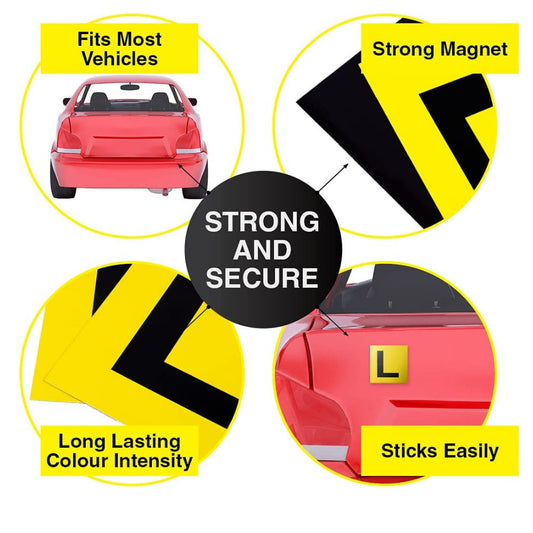 2pk Magnetic Car Plates - Yellow L Plate