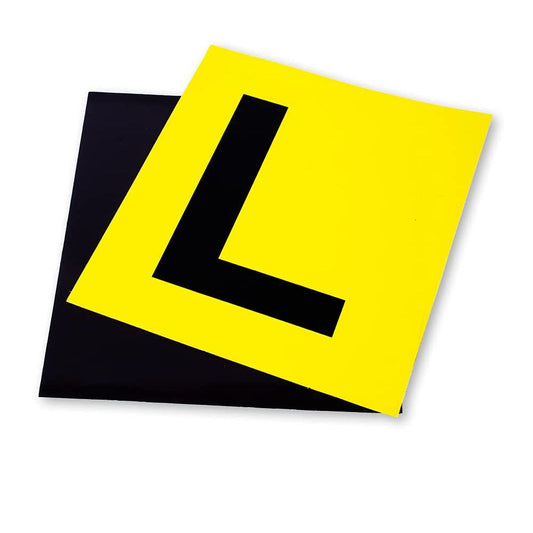 2pk Magnetic Car Plates - Yellow L Plate