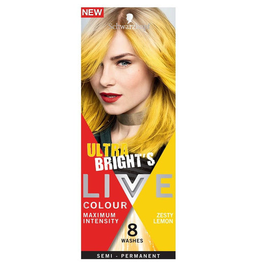 Schwarzkopf Live Colour Ultra Brights Semi-Permanent Hair Colour 8 Washers - Zesty Lemon