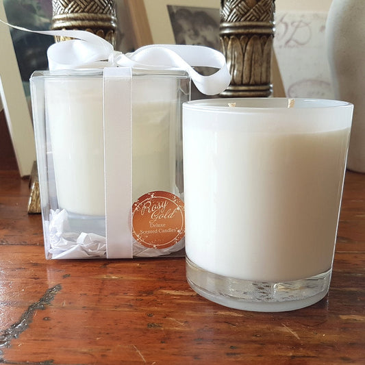 Rosy Gold Double Scented Candles Large Frosted Gloss - Mandarin & Berries - Makeup Warehouse Australia 