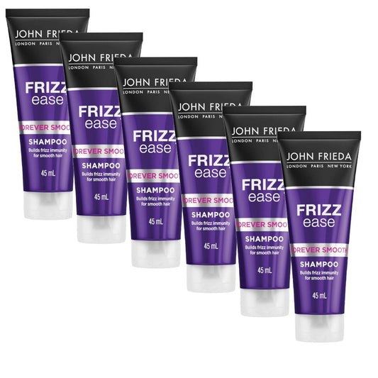 6pk John Frieda Frizz Ease Forever Smooth Shampoo 45mL small bottle - Makeup Warehouse Online