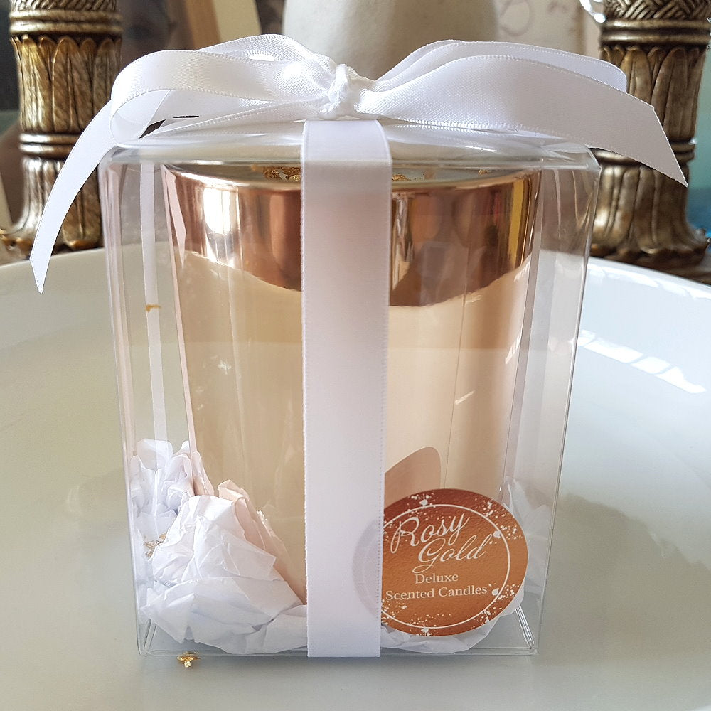 Rosy Gold Double Scented Candles Large Rose Gold Pina Colada - Makeup Warehouse Australia 