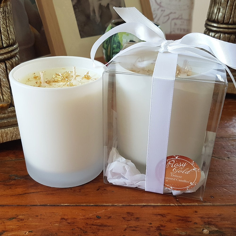 Rosy Gold Double Scented Candles Large Frosted Satin - Vanilla Bean